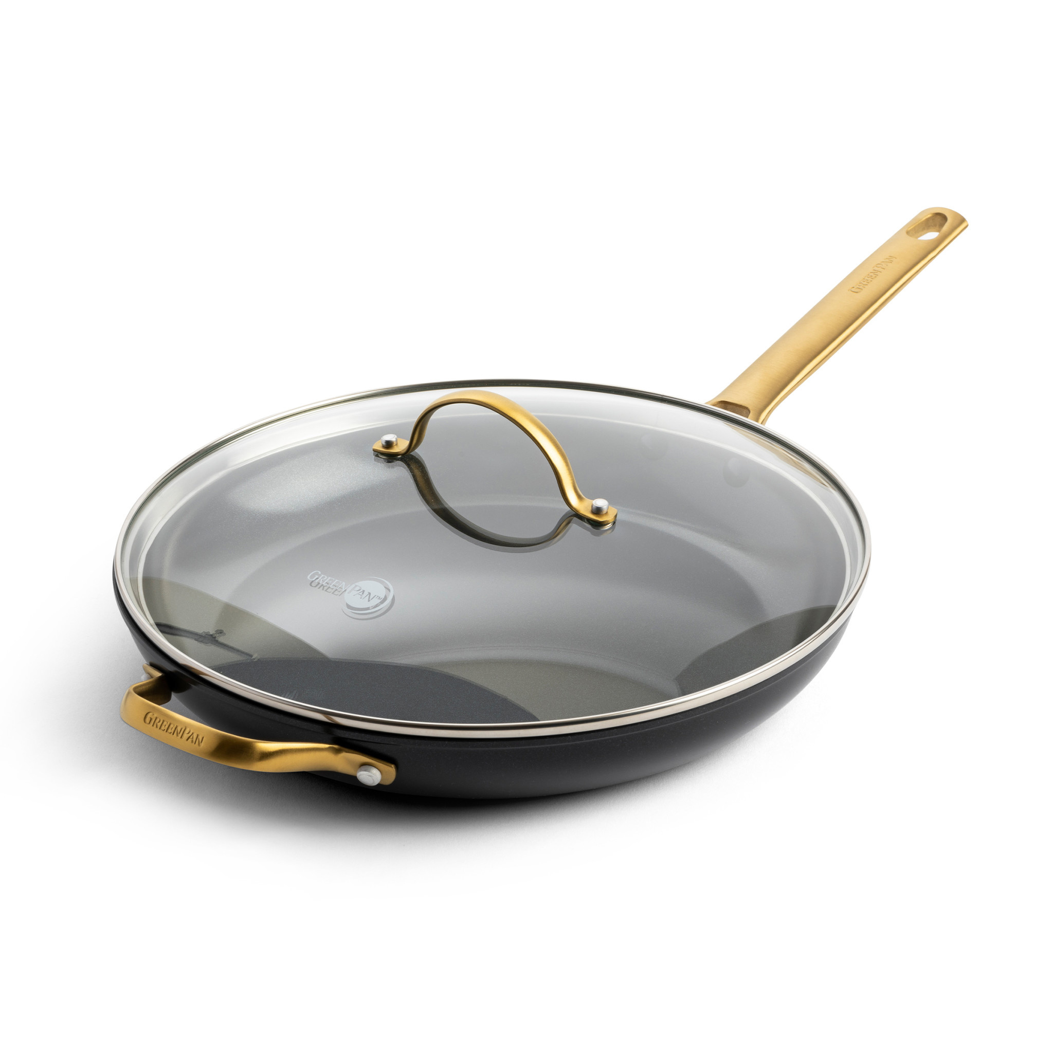 Reserve Ceramic Nonstick 8, 10 and 12 Frypan Set | Taupe with Gold-Tone  Handles