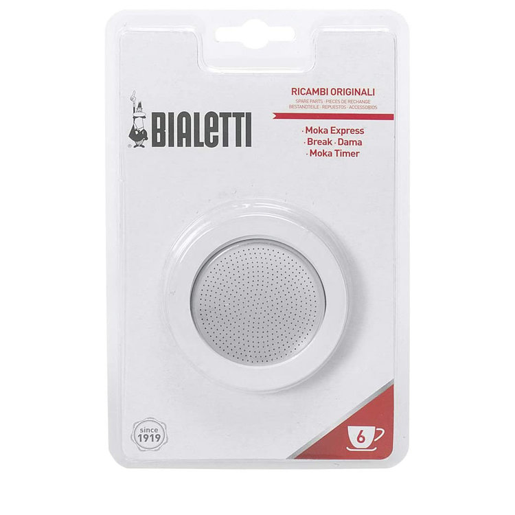Bialetti Moka Express 6 Cup Replacement Filter with 3 Gaskets