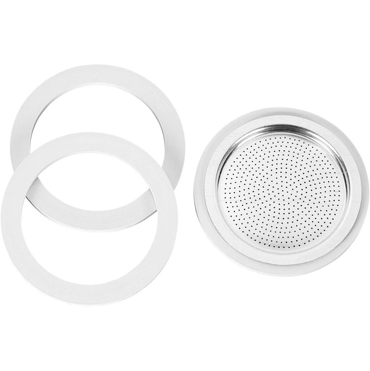 Bialetti Moka Express 6 Cup Replacement Filter with 3 Gaskets