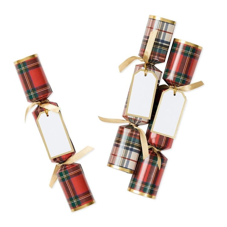 Tartan Christmas Crackers, set of 8