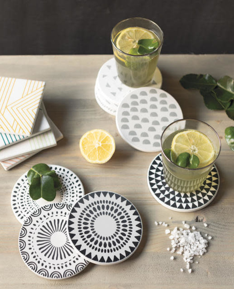 Black & White Coasters, set of 4