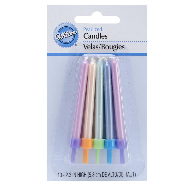 Wilton Set of 10 Pearlized Birthday Candles