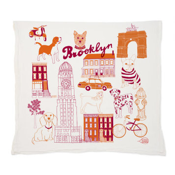 Claudia Pearson Brooklyn Dogs Dishtowel