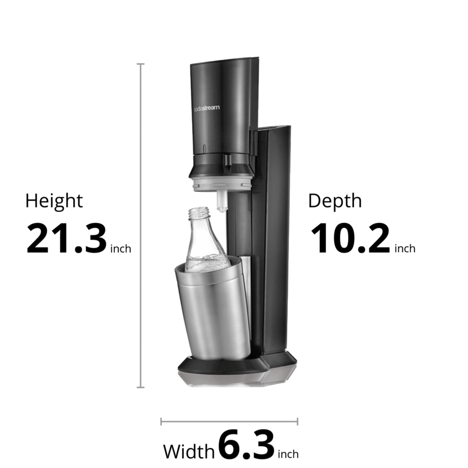 SodaStream Aqua Fizz Sparkling Water Machine (Black) with Co2 & Glass  Carafes : : Home & Kitchen