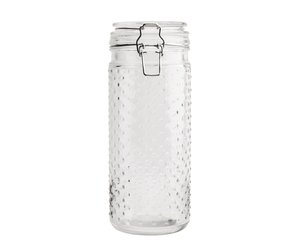 Tall Glass Hobnail Jar 13