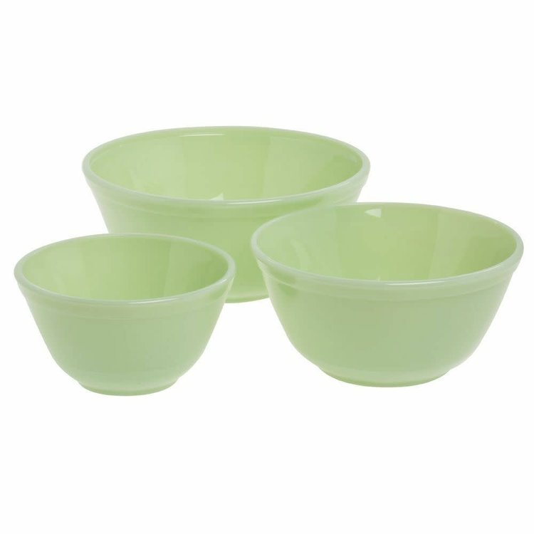 Mosser Glass Jade Mixing Bowls, set of 3