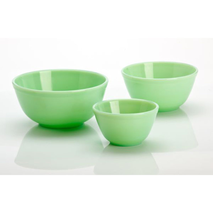 Mosser Glass Jade Mixing Bowls, set of 3