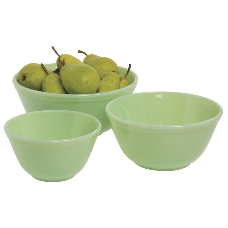 Mosser Glass Jadeite Mixing Bowls, set of 3