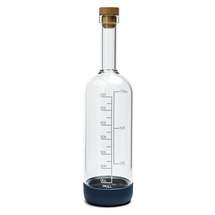 Crew Blue Infusing Bottle with Measurements and Lid & Pour Spout