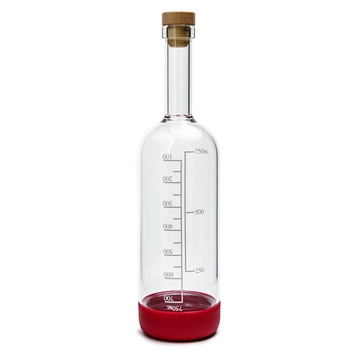 Merlot Red Infusing Bottle with Measurements and Lid & Pour Spout