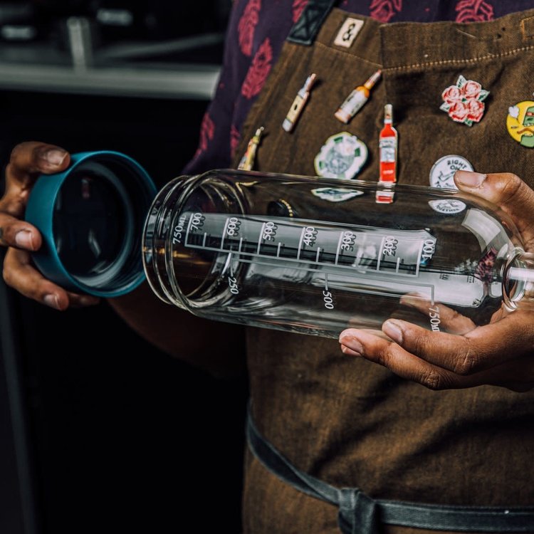 Merlot Red Infusing Bottle with Measurements and Lid & Pour Spout