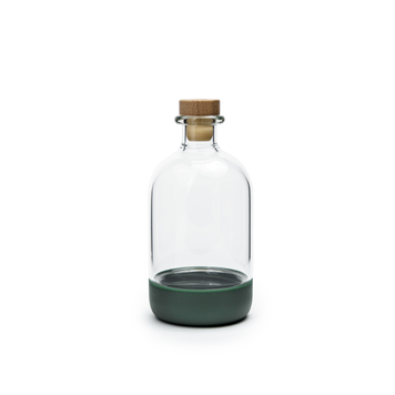 15oz Basil Green Short Infusing Bottle with Lid & Pour Spout