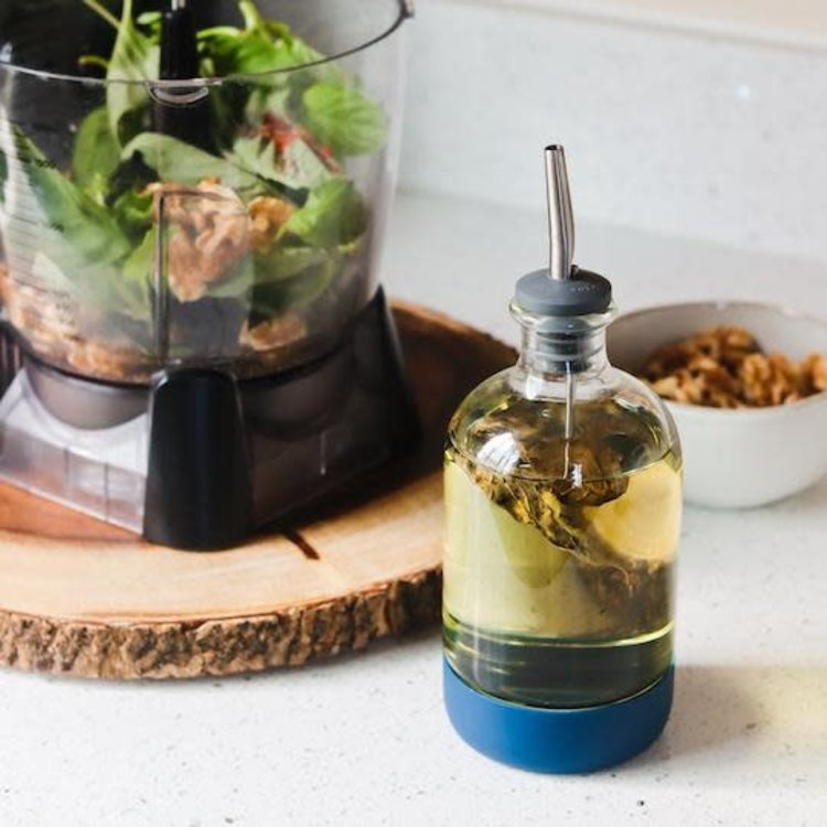 15oz Basil Green Short Infusing Bottle with Lid & Pour Spout