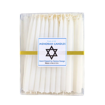 White Hanukkah Candles, set of 44