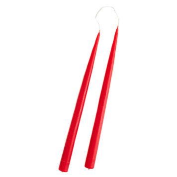 13" Holly Red Candles, set of 2