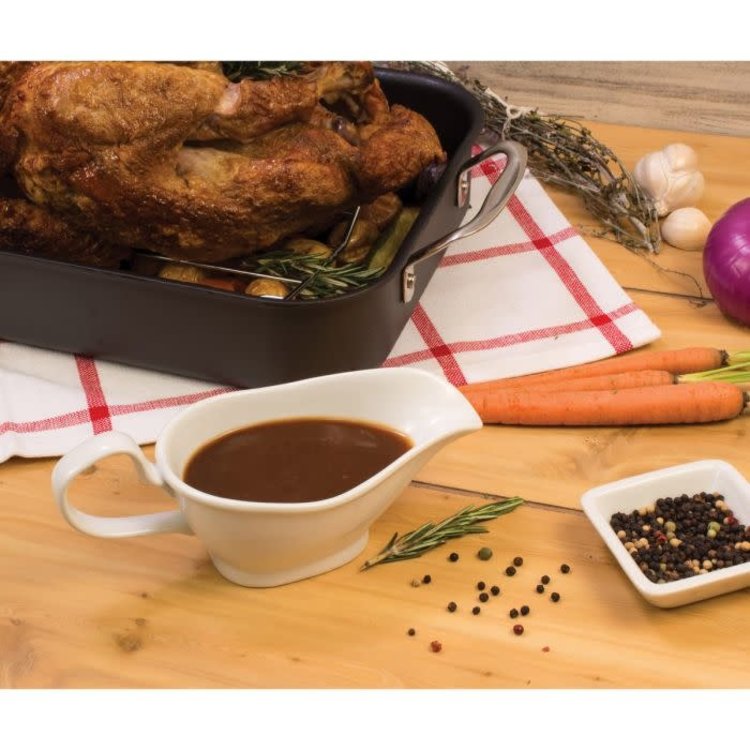 8oz White Ceramic Gravy Boat