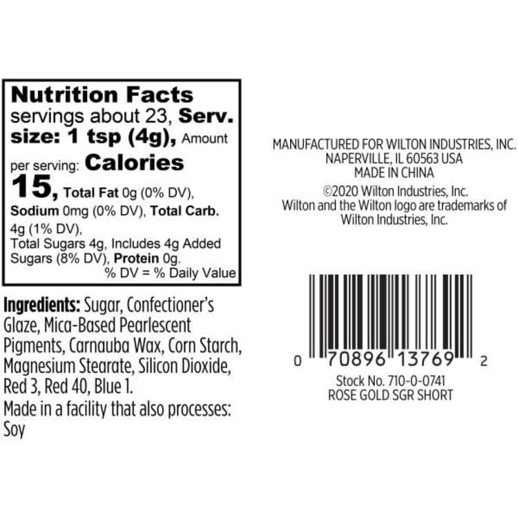 Wilton 3.17 oz Rose Gold Sanding Sugar