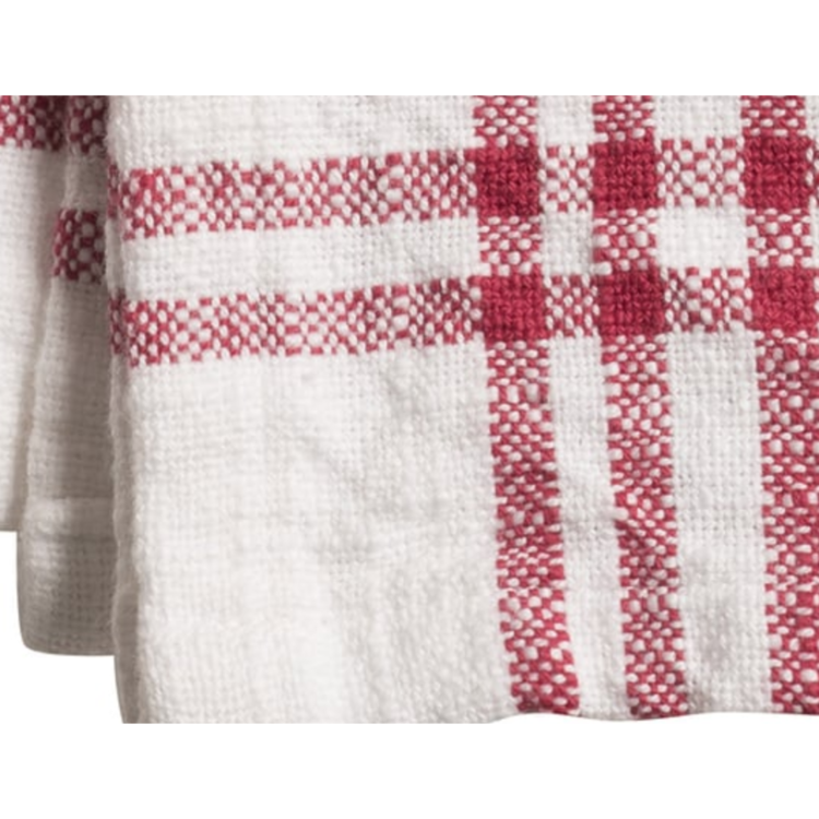 White Napkin with Red Stripe