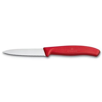 3.25" Red Spear Point Serrated Paring Knife