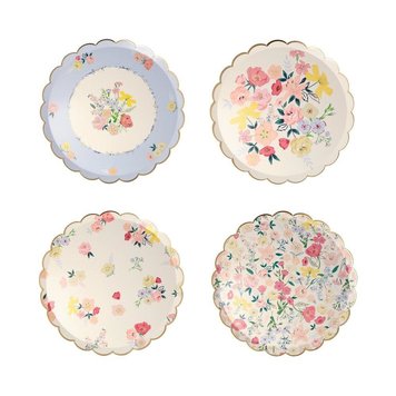English Garden Paper Dessert Plates, set of 8
