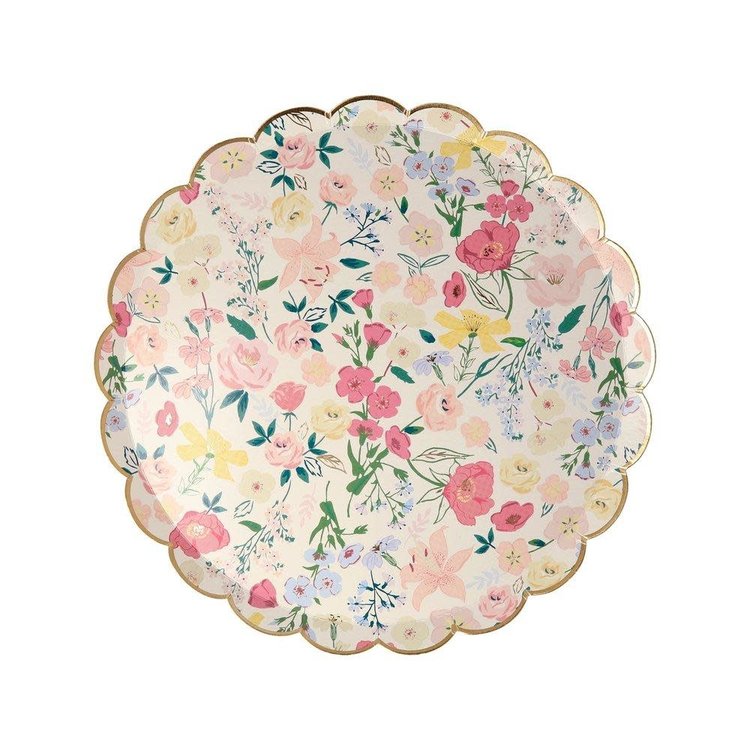 English Garden Paper Dessert Plates, set of 8