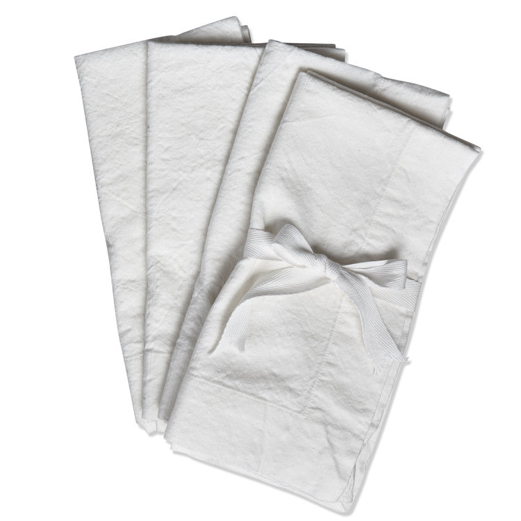 White Slub Napkins, set of 4