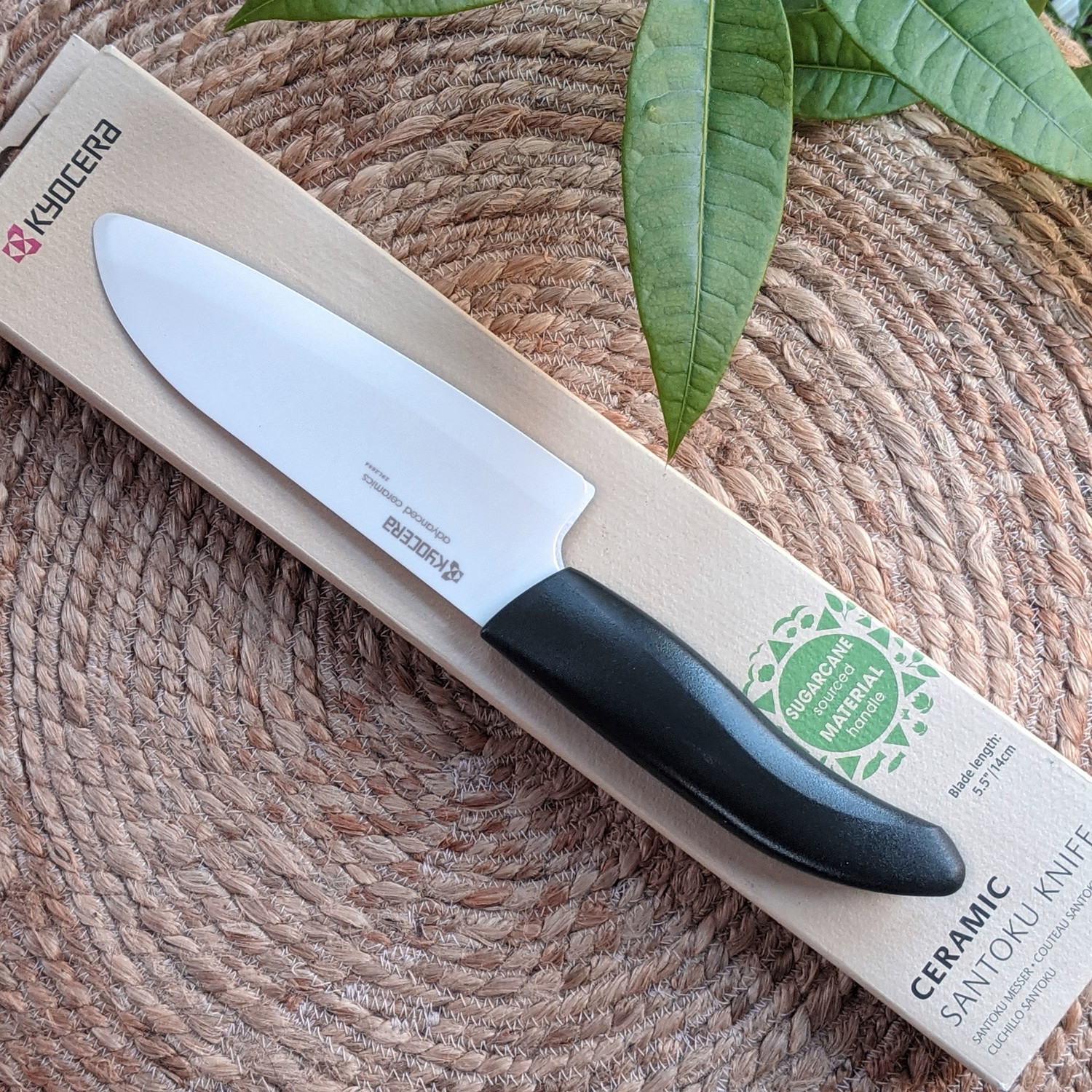 Kyocera Black Ceramic Santoku Knife Whisk