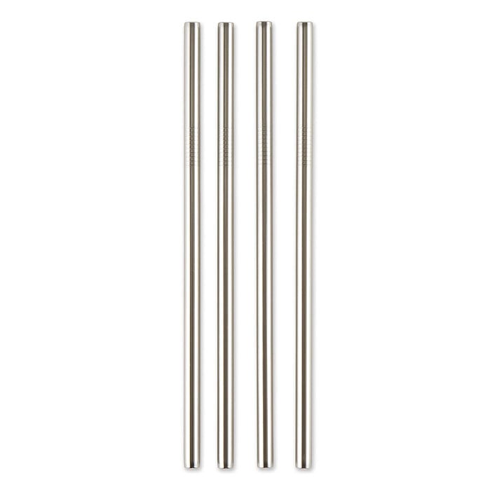 Wholesale DD1854 Engaging Curved Metal Anti Age Lip Straws 4 Pack