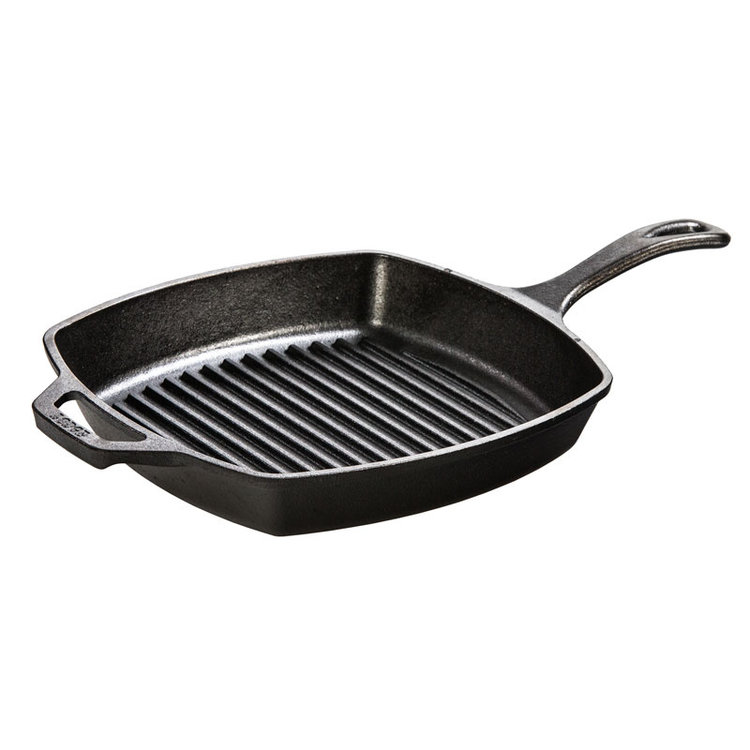 Lodge 10.25" Square Pre-Seasoned Cast Iron Grill Pan