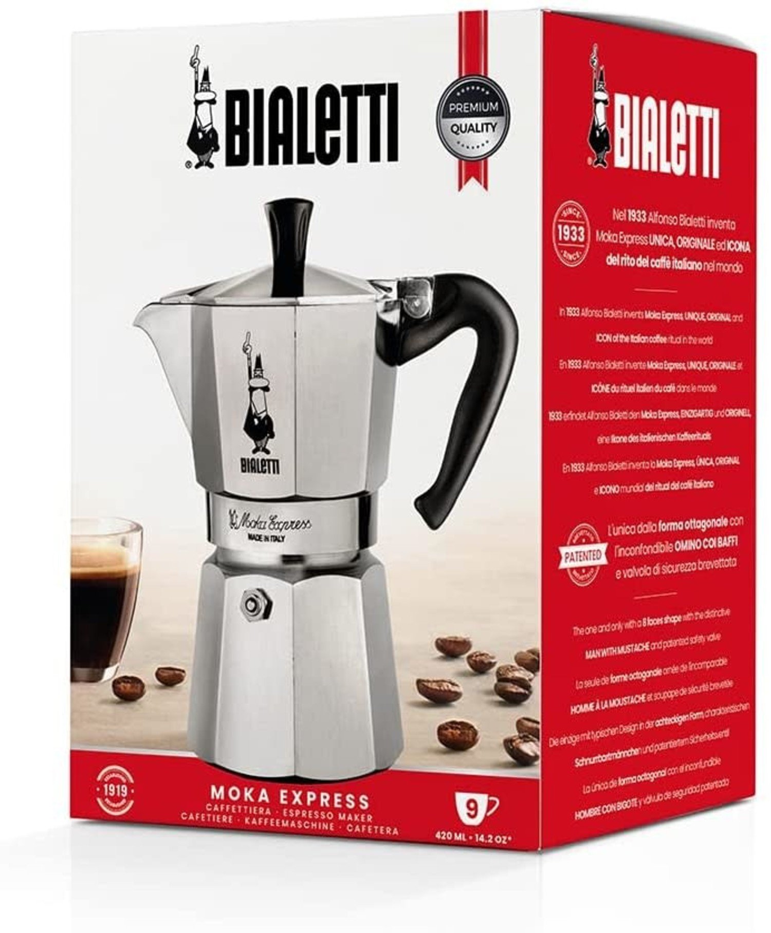 Bialetti Moka Express 9 Cup Stovetop Espresso Maker