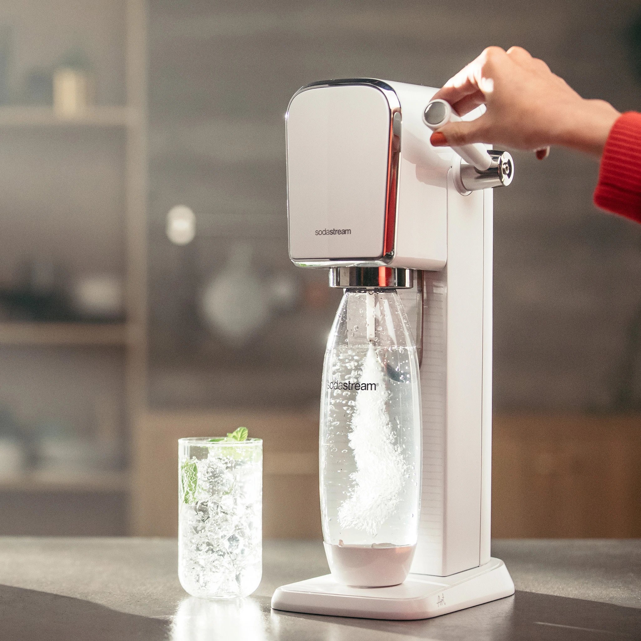 SodaStream Art Bundle with Extra CO2 Cylinder and Carbonating Bottles White