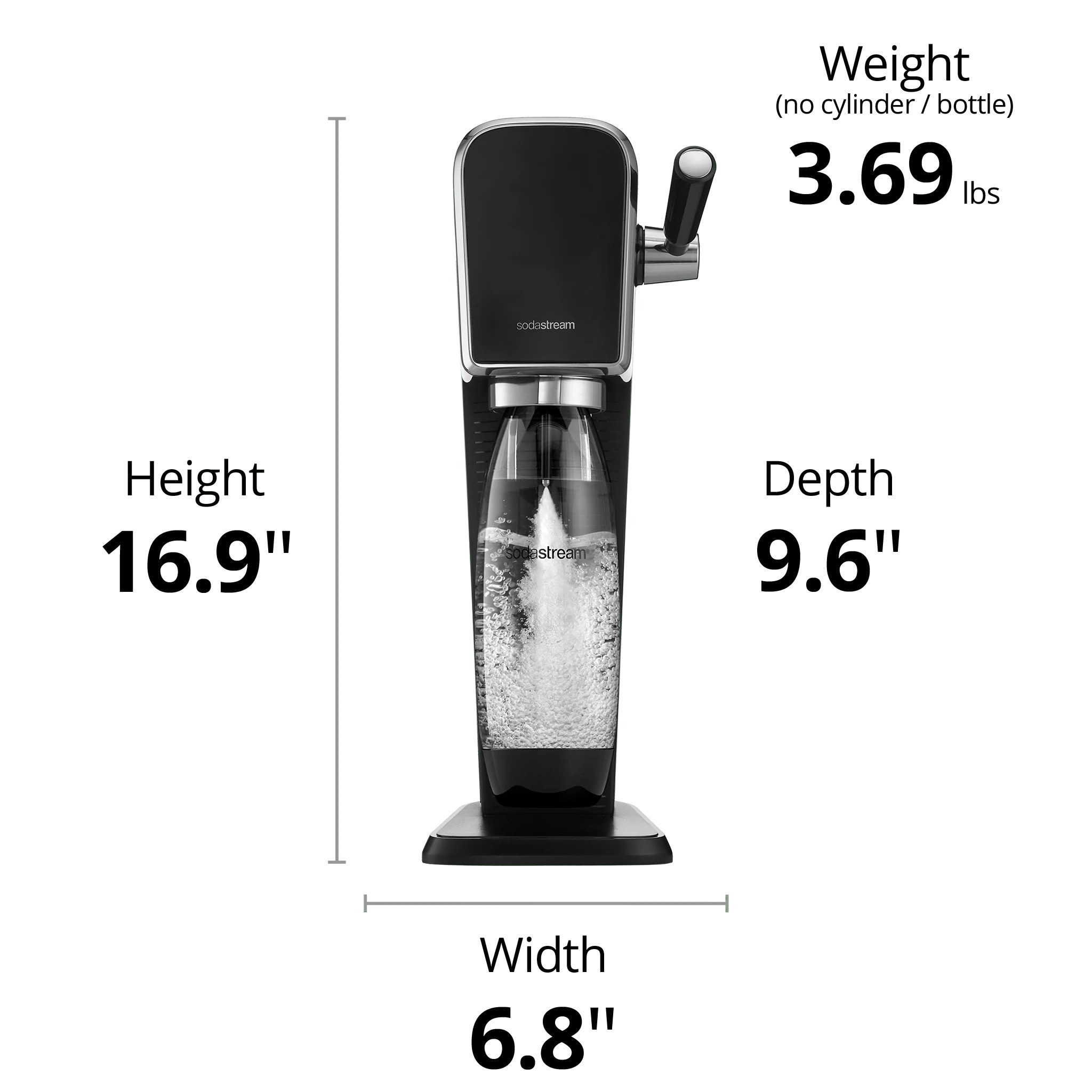 SodaStream Art Sparkling Water Soda Maker White 60L w/1L Plastic Bottle 1EA