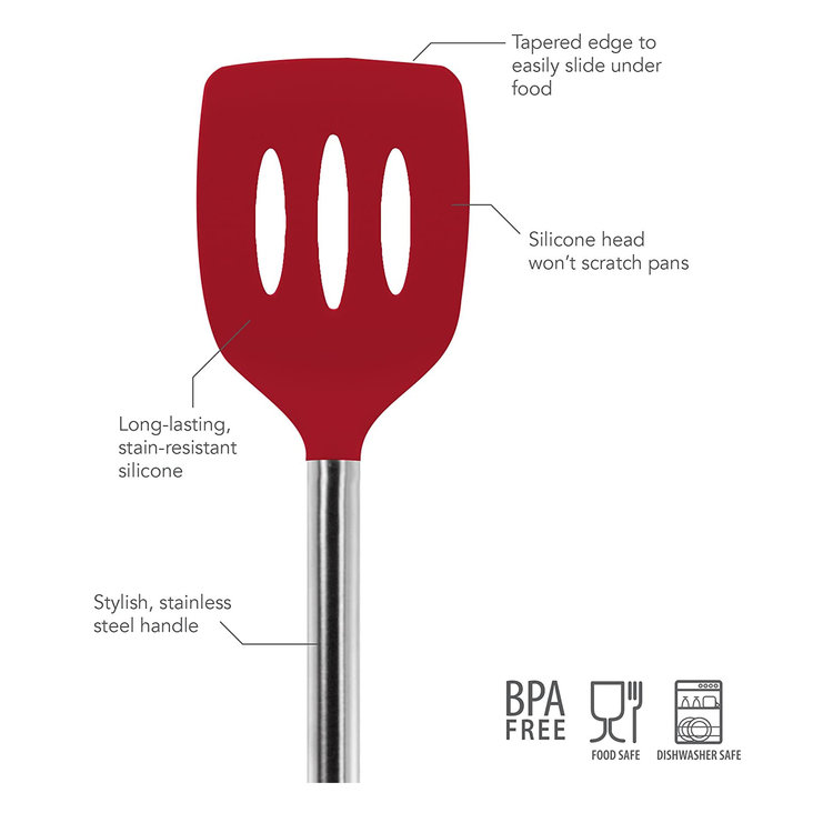 Tovolo Cayenne Red Slotted Turner Spatula