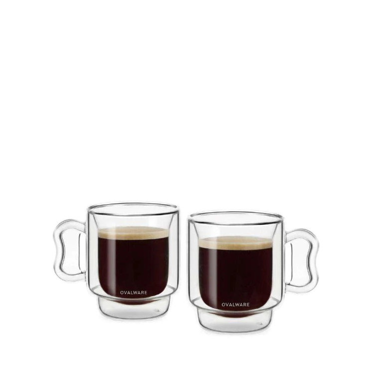 Stackable Espresso Double Wall Glasses, set of 2