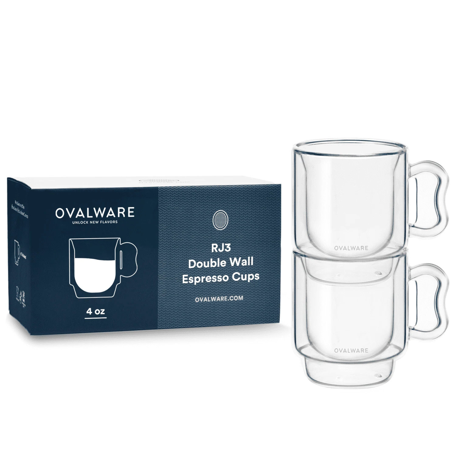 Double Wall Insulated Glasses Espresso Mugs (Set of 2) -COFFE