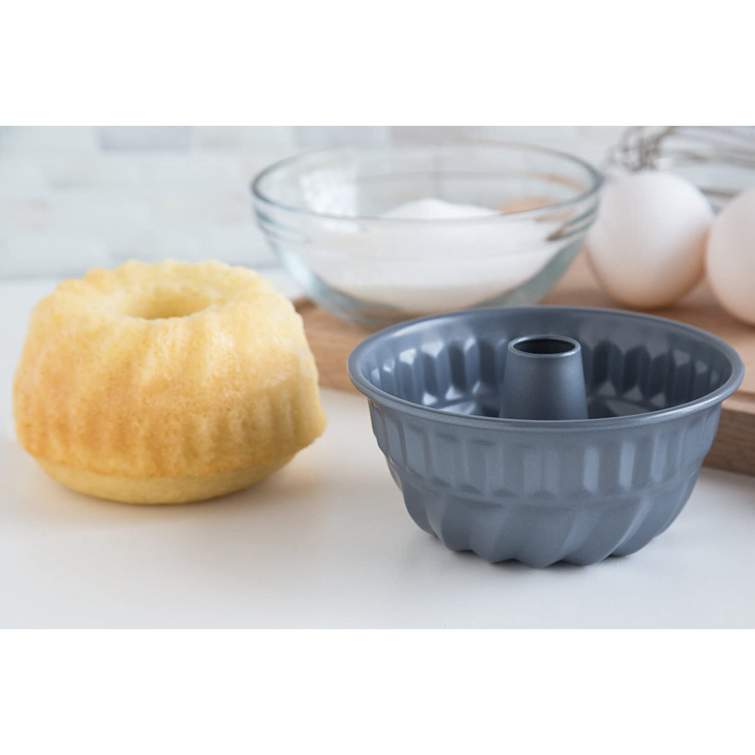 4pcs Nonstick Bundt Cake Pan Mini Tube Pans Baking Kugelhopf Bread Muffin Cake Mold for Oven and Instant Pot - Champagne Gold (4 inch)