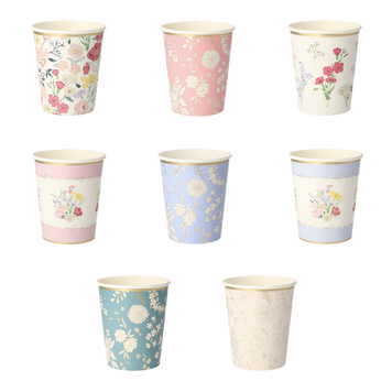 English Garden Paper Cups, set of 8