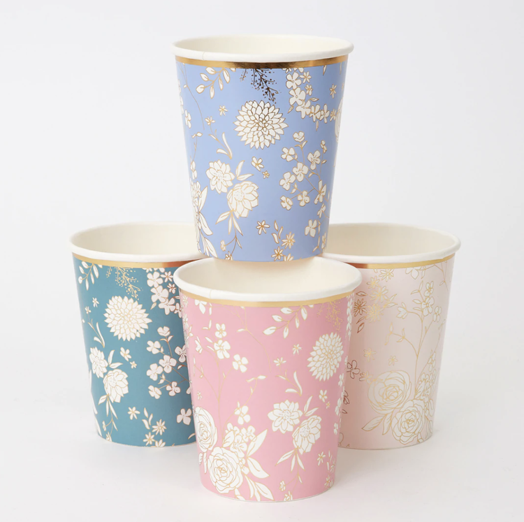 English Garden Paper Cups, set of 8
