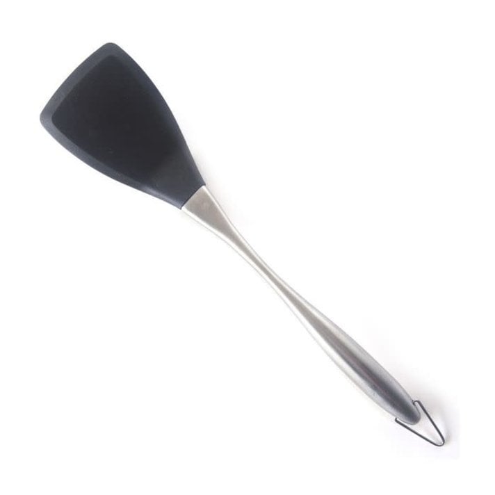Norpo Stainless Steel Cookie Spatula with Black Comfort-Grip Handle - 9  1/2L