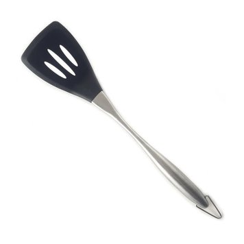 Silicone Offset Slotted Turner/Spatula with Stainless Steel Handle
