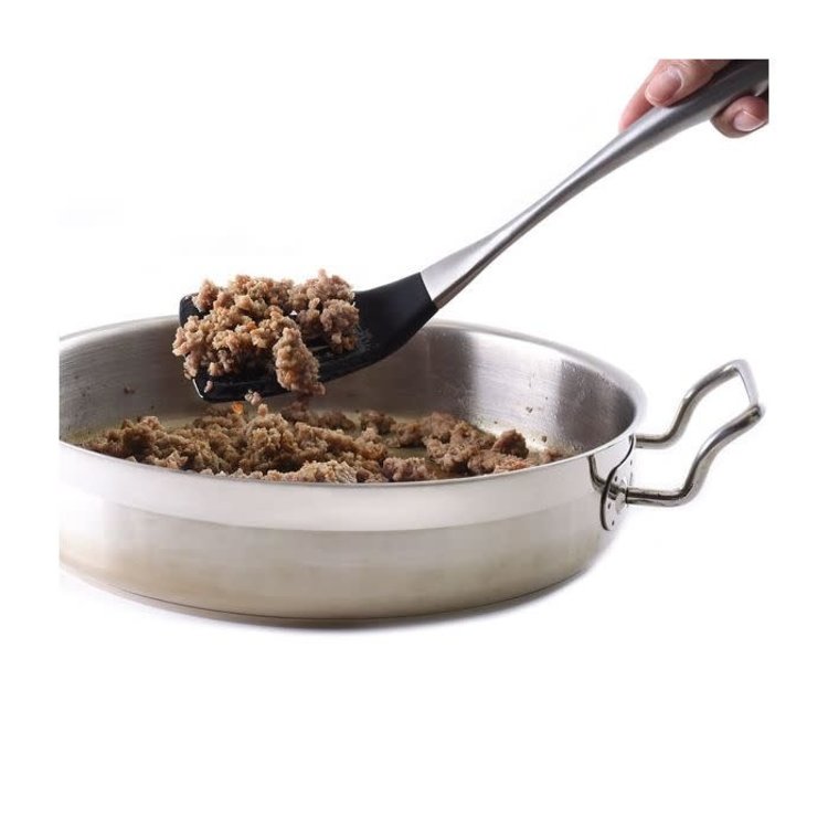 Silicone Offset Slotted Turner/Spatula with Stainless Steel Handle