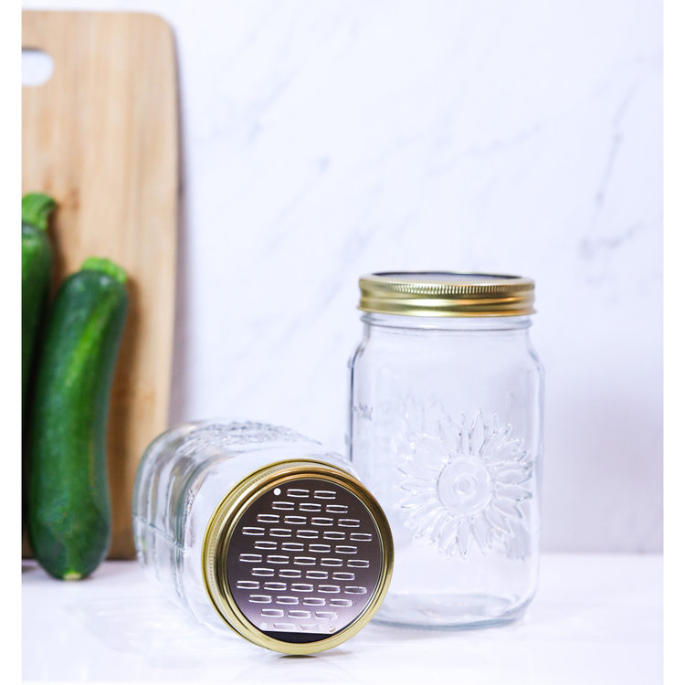 Microplane Fine & Ribbon Grater Lid for Wide Mouth Jars