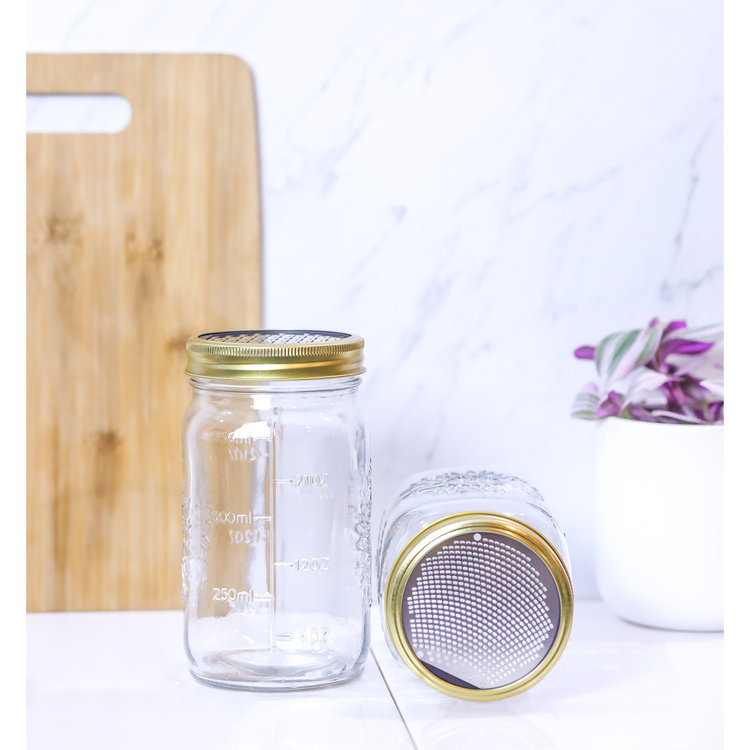 Microplane Fine & Ribbon Grater Lid for Wide Mouth Jars