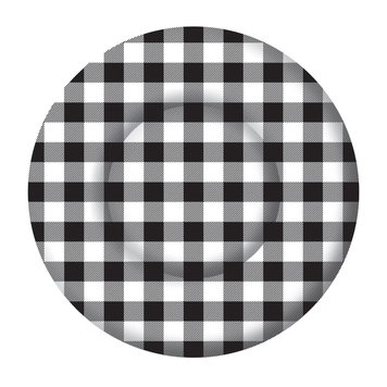Black Buffalo Check Paper Dessert Plates, set of 8