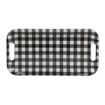 15x8" Black Buffalo Check Serving Tray