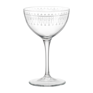 8oz Art Deco Etched Cocktail Glass