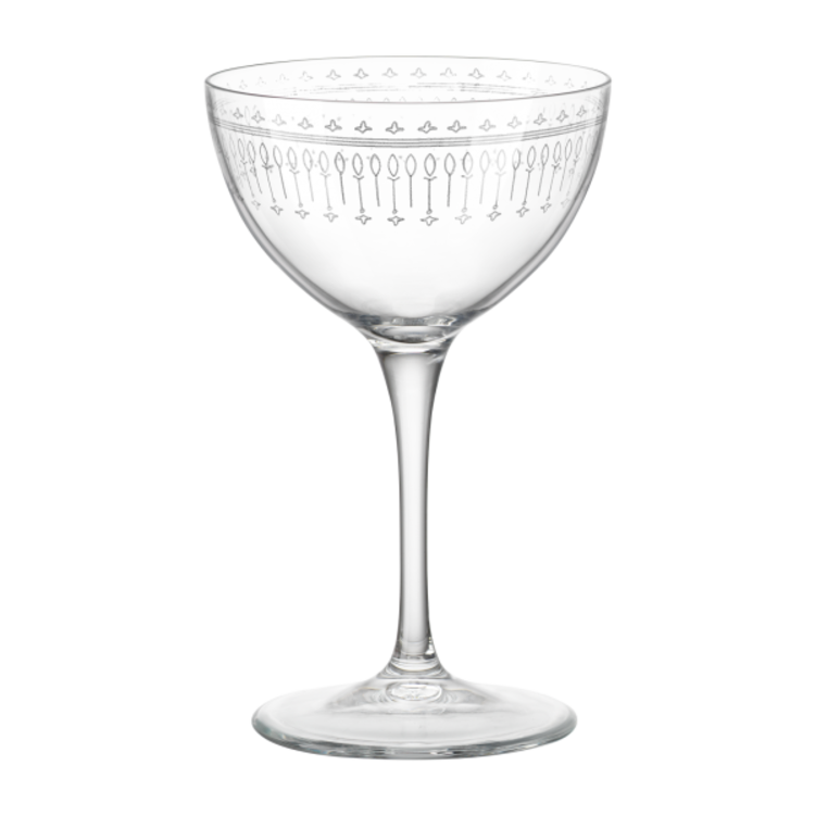 8oz Art Deco Etched Cocktail Glass