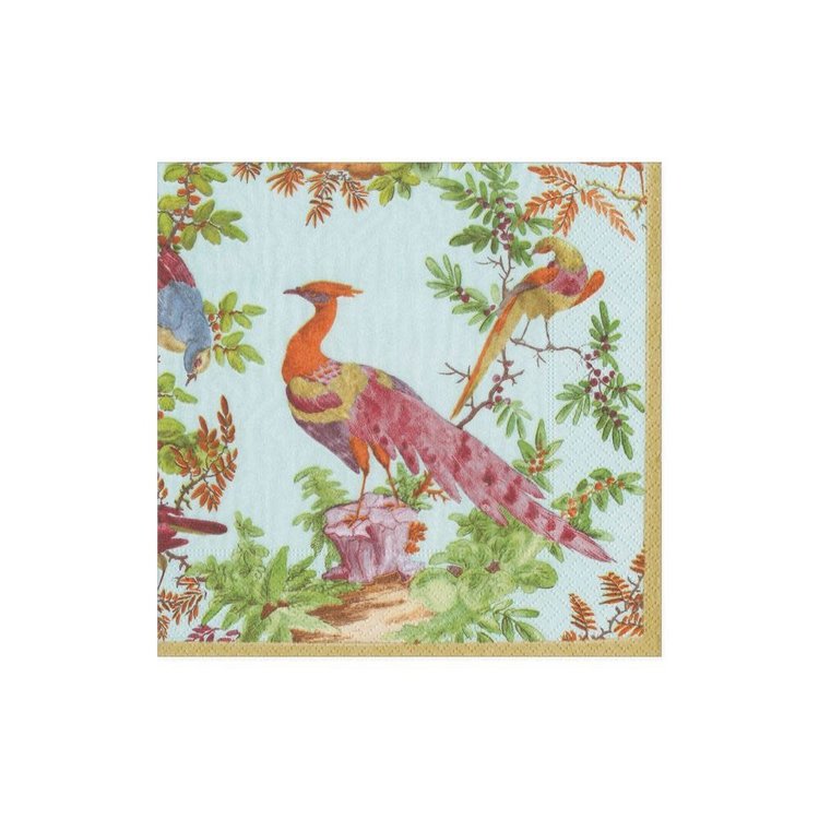 Chelsea Birds Celadon Paper Cocktail Napkins