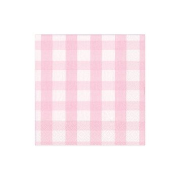 Pink Gingham Cocktail Napkins