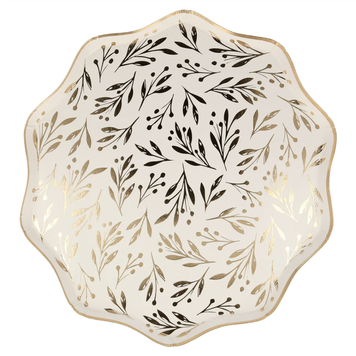 Gold Leaf Dinner Plates, set of 8